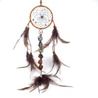 Fashion Dream Catcher, Feather, with Iron, hanging, brown, 560mm 