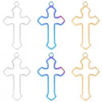 Stainless Steel Cross Pendants, 304 Stainless Steel, Vacuum Ion Plating, Unisex & hollow Approx 50 cm 