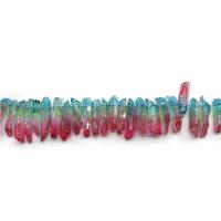 Gefärbte Quarz Perlen, Natürlicher Quarz, Unregelmäßige, poliert, DIY & verschiedene Größen vorhanden, gemischte Farben, Länge:ca. 38 cm, verkauft von Strang