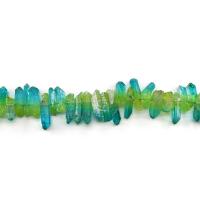 Dyed Quartz Beads, irregular, polished, DIY dark green Approx 38 cm 