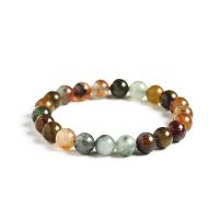 Green Grass Stone Bracelet, Round & for woman, mixed colors Approx 18 cm 