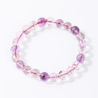 Super Seven Crystal Bracelet, Round, Unisex purple Approx 18 cm 