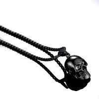 Zinc Alloy Necklace, with 304 Stainless Steel Chain, Skull, plated, Halloween Design & Unisex .62 Inch 