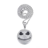 Rhinestone Zinc Alloy Necklace, with 304 Stainless Steel Chain, emotion, plated, Unisex & with rhinestone Inch 