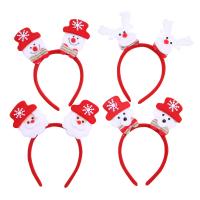 Plastic Hair Band, with Cloth, Christmas Design & for children & for woman, red 