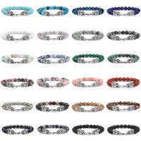 Gemstone Bracelets, with Zinc Alloy, Dragon, silver color plated & Unisex .5 Inch 