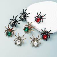 Zinc Alloy Rhinestone Stud Earring, Spider, fashion jewelry & for woman & with rhinestone 