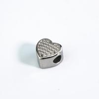 Edelstahl-Perlen-Einstellung, 304 Edelstahl, Herz, poliert, DIY, 13x12.5mm, Bohrung:ca. 4.4mm, verkauft von PC