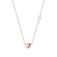 Titanium Steel Jewelry Necklace, with 5cm extender chain, Heart, Vacuum Ion Plating, fashion jewelry & adjustable & for woman, rose gold color cm 