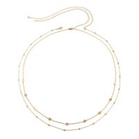 Brass Waist Chain, plated, Double Layer & adjustable & for woman cm 