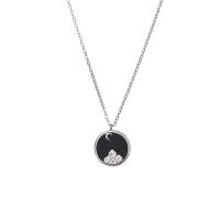 Cubic Zircon Micro Pave Sterling Silver Necklace, 925 Sterling Silver, with Blue Goldstone, platinum plated, micro pave cubic zirconia & for woman, original color Approx 17.7 Inch 