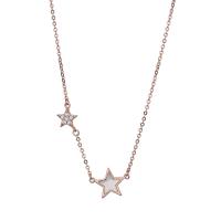 Sterling Silver Jewelry Necklace, 925 Sterling Silver, with White Shell, Star, plated, fashion jewelry & for woman Approx 17.7 Inch 