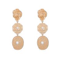 Plastic Pearl Zinc Alloy Earring, with Plastic Pearl, Geometrical Pattern, plated, fashion jewelry & for woman 