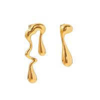 asymmetrische Ohrringe, 304 Edelstahl, Vakuum-Ionen-Beschichtung, Modeschmuck & für Frau, goldfarben, verkauft von Paar