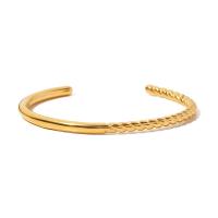 Stainless Steel Cuff Bangle, 304 Stainless Steel, Vacuum Ion Plating, fashion jewelry & for woman, golden, 66mm 