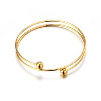 Stainless Steel Cuff Bangle, 304 Stainless Steel, Round, rack plating, Double Layer & Adjustable & for woman 8mm, Inner Approx 50mm 