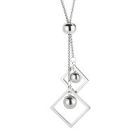 Stainless Steel Sweater Chain Necklace, 304 Stainless Steel, Rhombus, rack plating, for woman Approx 84 cm 