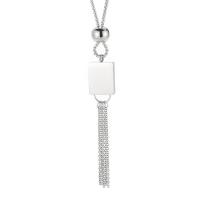 Edelstahl -Strickjacke-Ketten -Halskette, 304 Edelstahl, Quadrat, Gestell, für Frau, keine, 24x19mm, Länge:ca. 60 cm, verkauft von PC