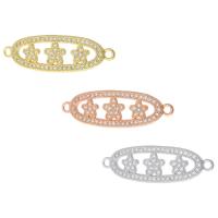 Cubic Zirconia Micro Pave Brass Connector, Star, plated, DIY & micro pave cubic zirconia & 1/1 loop Approx 1.5mm 