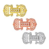 Brass Fold Over Clasp, plated, DIY & micro pave cubic zirconia 