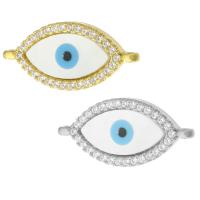 Cubic Zirconia Micro Pave Brass Connector, Evil Eye, plated, DIY & micro pave cubic zirconia & 1/1 loop Approx 0.5mm 