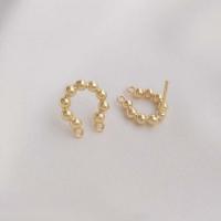 Brass Earring Drop Component, real gold plated, DIY, golden 