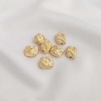 perla de cobre, metal, chapado en oro real, Bricolaje, dorado, 12x10x5.4mm, Vendido por UD
