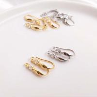 Brass Hook Earwire, plated, DIY & micro pave cubic zirconia 