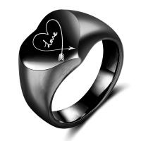 Titanium Steel Finger Ring, Heart, plated, Unisex 