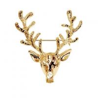 Zinc Alloy Jewelry Brooch, Antlers, fashion jewelry & for woman, golden 