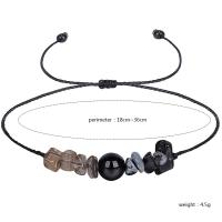 Gemstone Chip Bracelets, with Wax Cord, irregular, handmade, fashion jewelry & Unisex & adjustable cm [