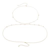 Body Chain Jewelry, Iron, with Plastic Pearl, with 15cm extender chain, gold color plated, adjustable & for woman, golden cm, 110 cm 
