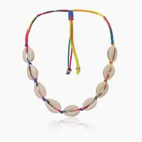 Shell Necklace, Knot Cord, with Shell, fashion jewelry & adjustable & for woman, multi-colored 