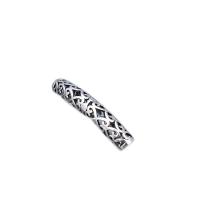 925 Sterling Silver Curved Tube Beads, polished, hollow, original color 