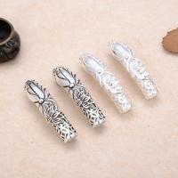 925 Sterling Silver Curved Tube Beads, plated, hollow Approx 5.2mm 