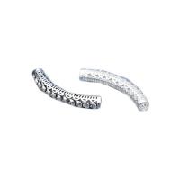 925 Sterling Silver Curved Tube Beads, polished 