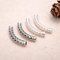 925 Sterling Silver Curved Tube Beads, polished, hollow Approx 3.7mm 