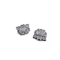 Sterling Silver Beads, 925 Sterling Silver, Lotus, DIY, silver color Approx 1mm 