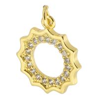 Cubic Zirconia Micro Pave Brass Pendant, gold color plated, fashion jewelry & micro pave cubic zirconia & for woman Approx 3mm 