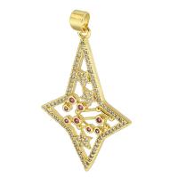 Cubic Zirconia Micro Pave Brass Pendant, gold color plated, fashion jewelry & micro pave cubic zirconia & for woman, golden Approx 3.5mm 