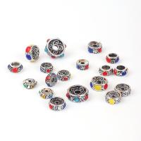 Perles intercalaires en alliage de zinc, Plaqué de couleur d'argent, DIY & styles différents pour le choix & émail, plus de couleurs à choisir, Vendu par PC