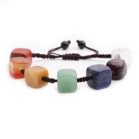 Gemstone Bracelets, with Polyester Cord, Unisex & adjustable mixed colors cm 