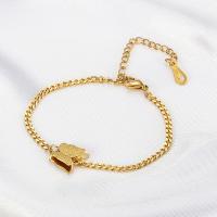 Stainless Steel Charm Bracelet, 304 Stainless Steel, Butterfly, Vacuum Ion Plating, for woman, golden, 10mm cm 