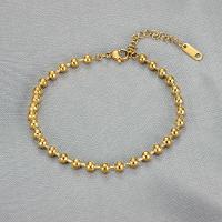 Stainless Steel Chain Bracelets, 304 Stainless Steel, Round, Vacuum Ion Plating, for woman, golden cm 