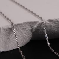 Sterling Silver Necklace Chain, 925 Sterling Silver, polished & for woman, original color, 450mm 