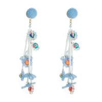 Glass Seed Beads Earring, Seedbead, with Rubber & Zinc Alloy, Flower, Bohemian style & for woman 150mm 