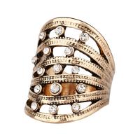 ラインス トーン亜鉛合金指のリング, 亜鉛合金, メッキ, ファッションジュエリー & 異なるサイズの選択 & 女性用 & ライン石のある, 無色, 28mm, 売り手 パソコン