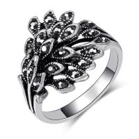 Rhinestone Zinc Alloy Finger Ring, antique silver color plated, fashion jewelry & for woman & with rhinestone, 18mm 