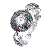 Мода Часы браслет, цинковый сплав, с канифоль, плакированный цветом под старое серебро, ювелирные изделия моды & Женский & со стразами, длина:Приблизительно 7.48 дюймовый, продается PC