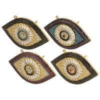 Cubic Zirconia Micro Pave Brass Pendant, Evil Eye, gold color plated, fashion jewelry & DIY & micro pave cubic zirconia & for woman Approx 1mm 